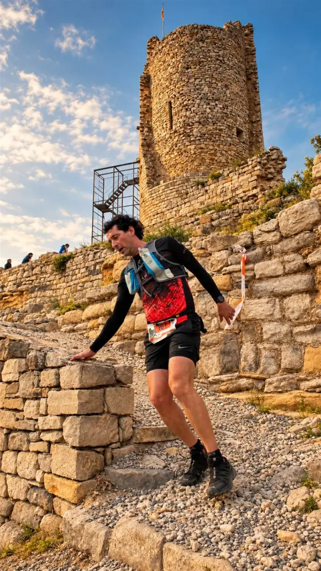 Corredor de la Trail Tros, amb la torre de Guimerà